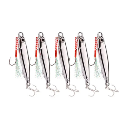 10pcs Fishing Metal Jig Lures 20g 30g 40g Plating Silvery