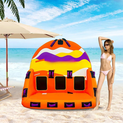 Inflatable Water Towable Tube for Boats Heavy-Duty 1-3 RideRS