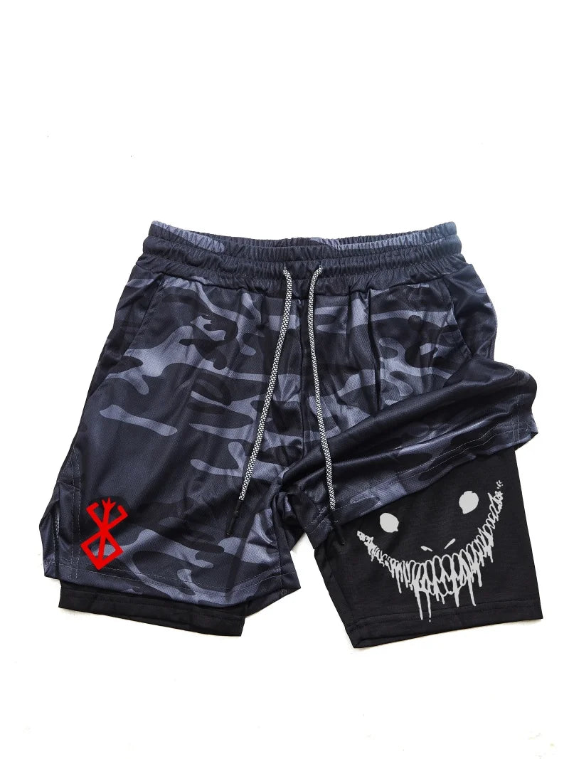 Berserk- Men's 2-in-1 sports shorts, running