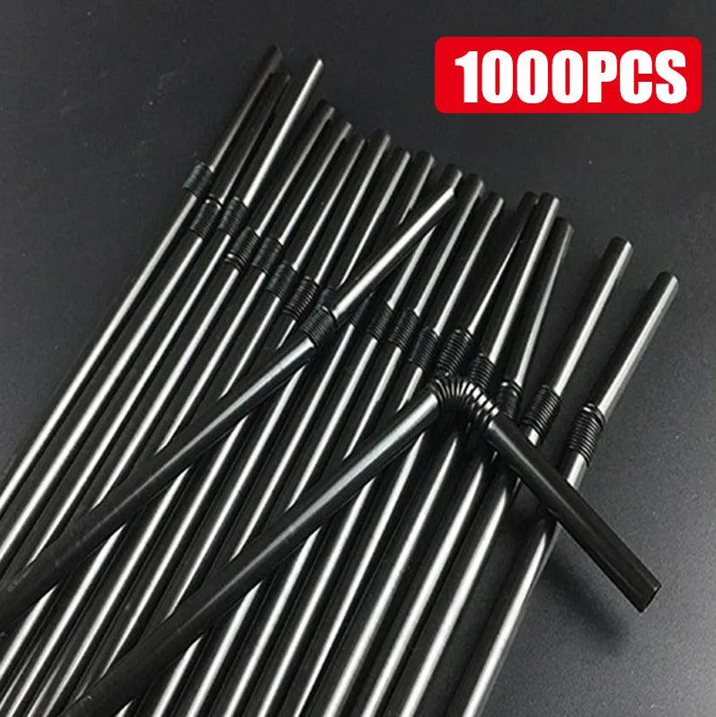 50-1000Pcs Drinking Straws Colorful & Black