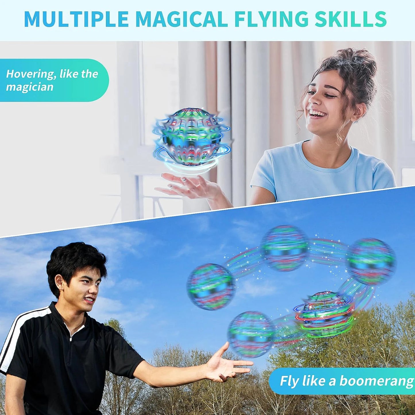 2026 AI Flying Orb Ball Toys Galaxy Cosmic Globe Boomerang Hover