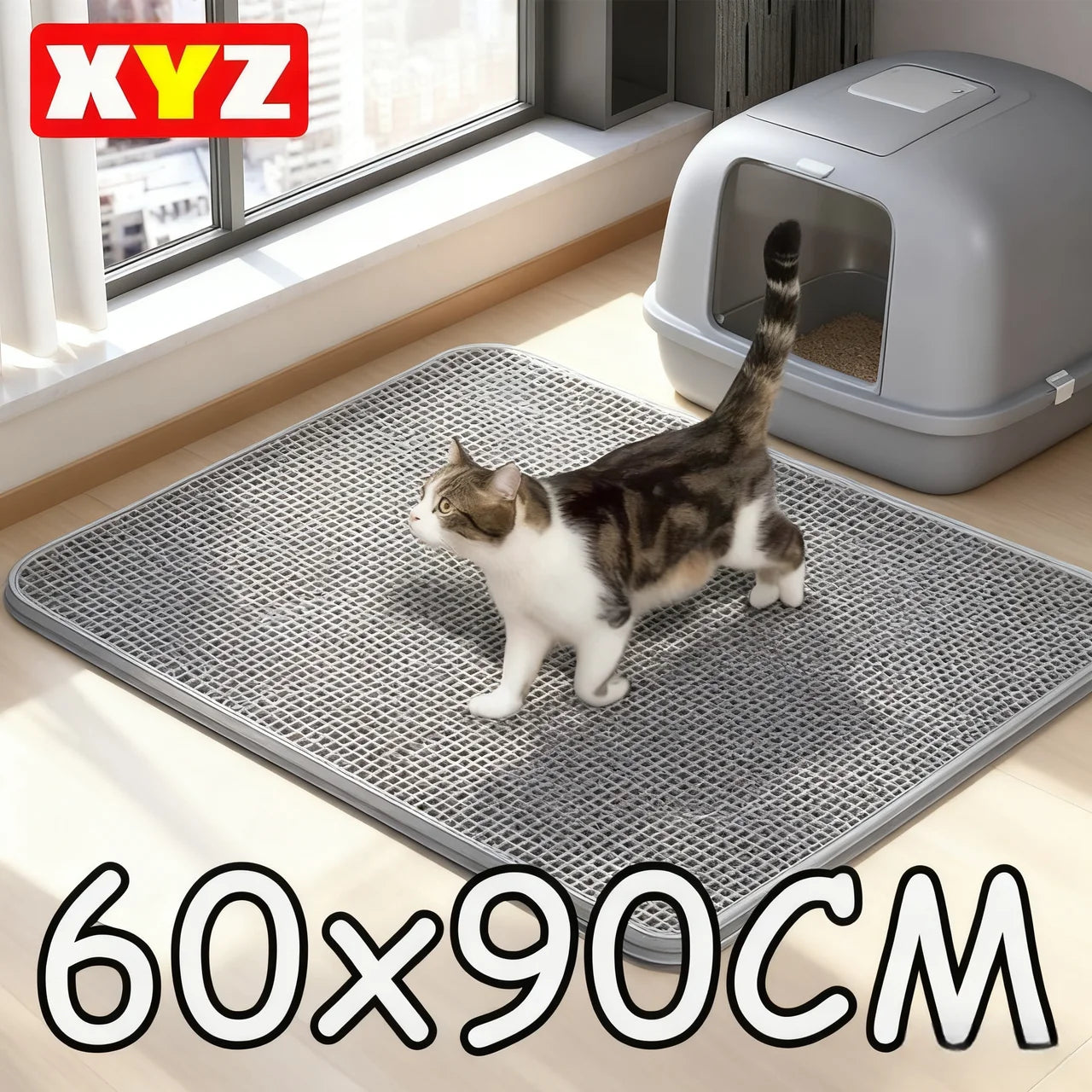 90CMX60CM Cat Litter Mat Waterproof Double Layer Pet Litter Box Mat
