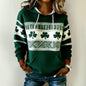 st patricks day women hoodie green clover