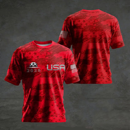 2026 USA Soccer T Shirt 3D Print American Flag Football