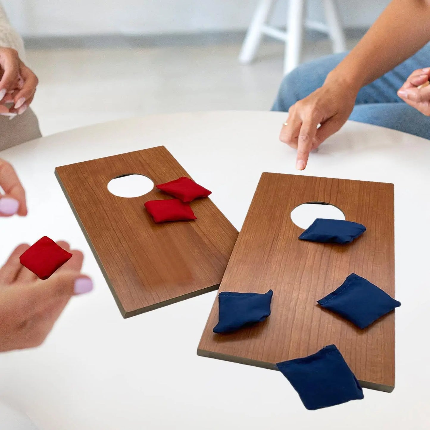 Tabletop Cornhole Game Set with 8 Bean Bags