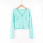 Slim Fit Women's Long Cardigan V-Ne Sweater Sexy T-irt