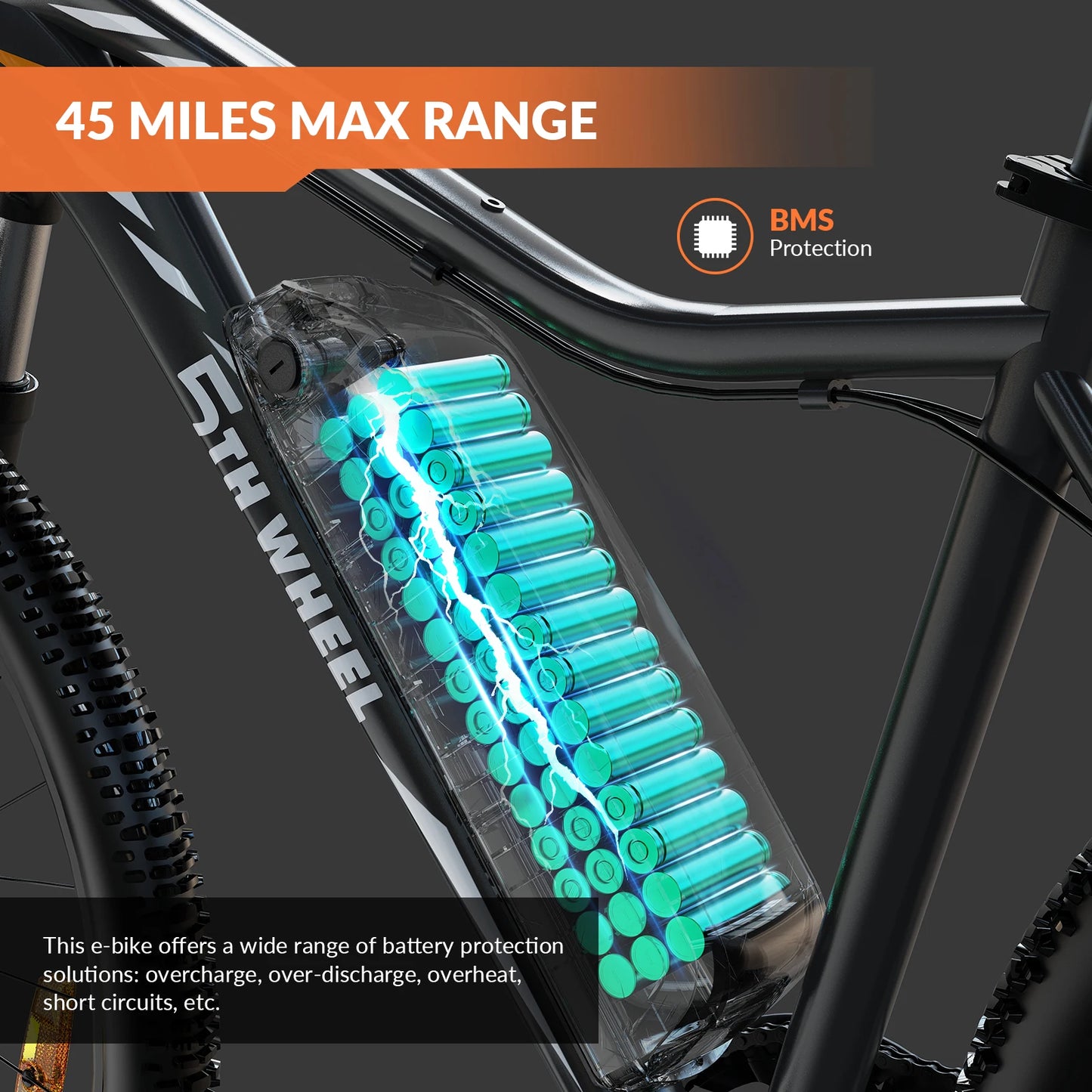 5TH WHEEL AB17 Electric Bike, 700W Peak Motor, 23 Mph Max Speed, Color