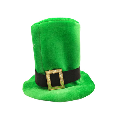 Saint Patricks Day Top Hat Holiday Fake Beard Green