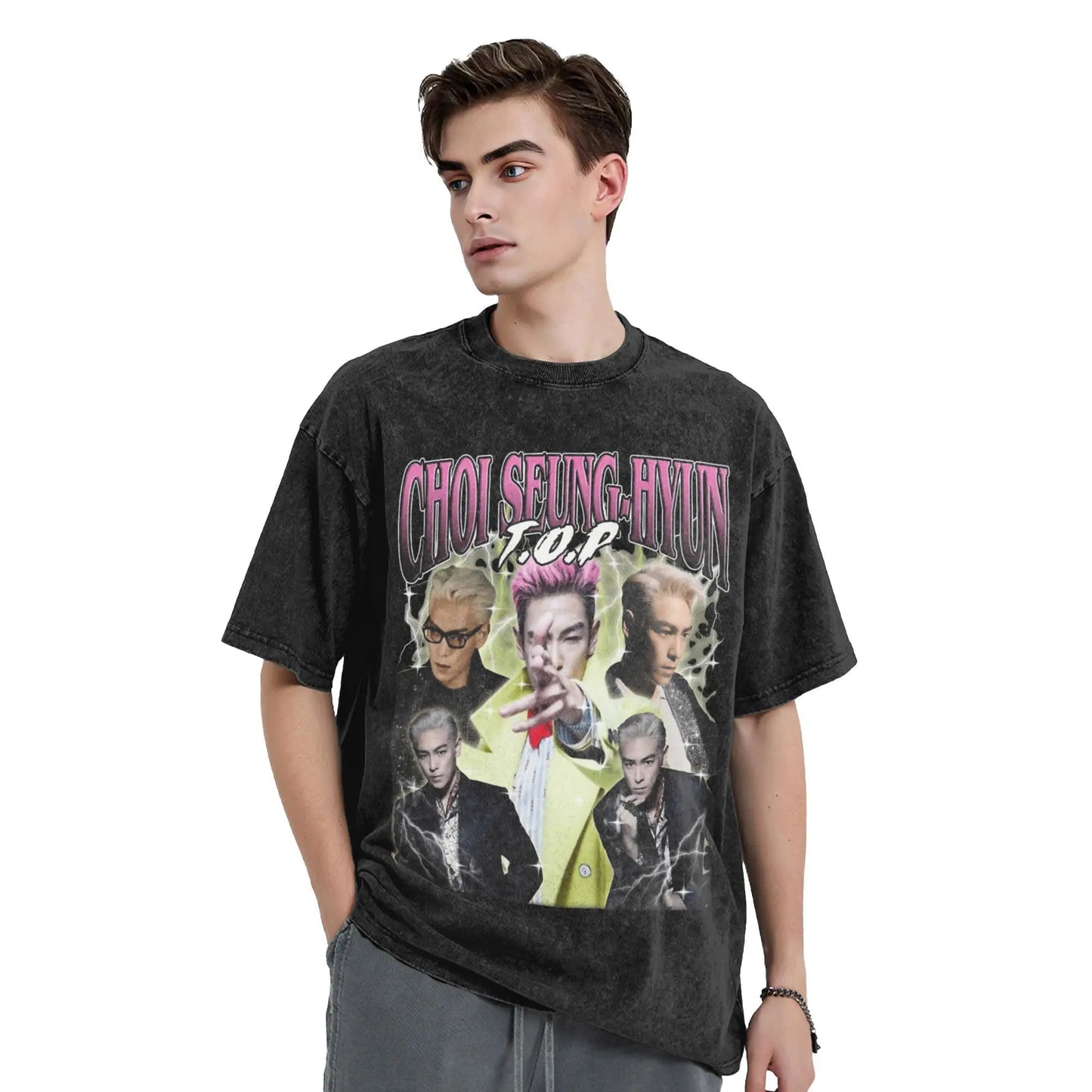 Harajuku Washed T Shirt Choi Seung Hyun T.O.P