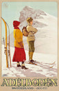 Retro Zermatt Chamonix Skiing Art Poster Vintage Australia