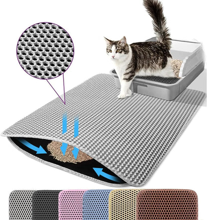 Cat Litter Mat Non Slip Big Pet Litter Box Filter Mat Double L