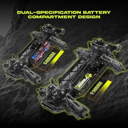 Mini 1:10 Carbon Fiber RC Car Roller For Adults, 4X4 Off-Road