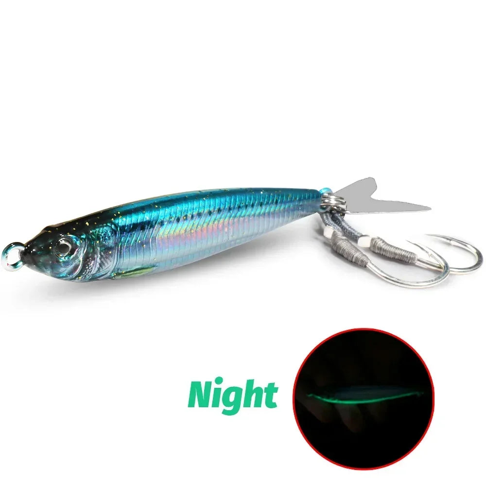 Metal Jig Bait 20g 30g 40g Spinner Sinking 3D Eye Color