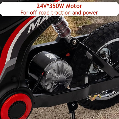 Ride On Motorcycle for Kids Electric Dirt Bike 24-Volt 350-Watt