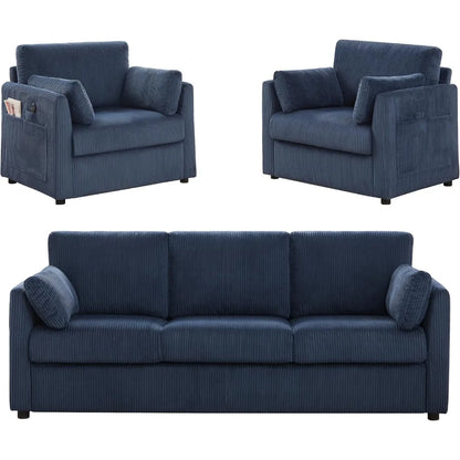 Modern Corduroy Accent Chairs, 38 W Comfy Armchair