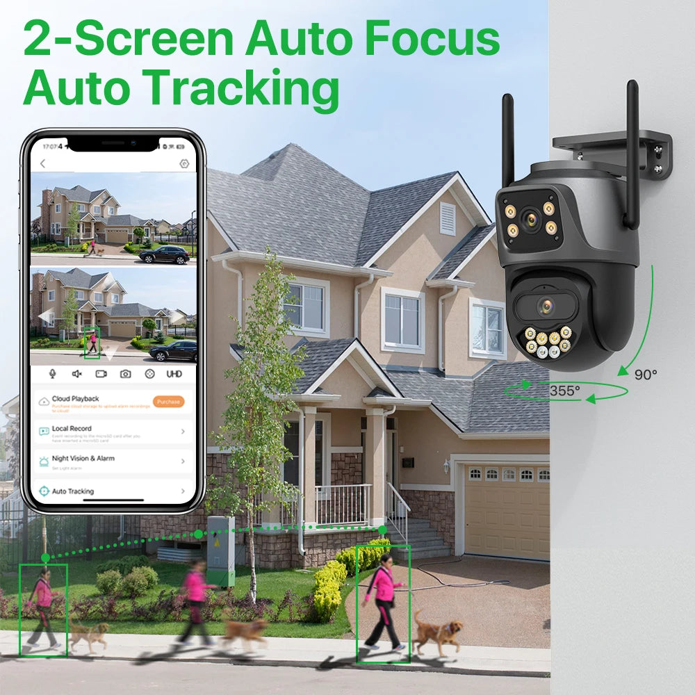 6K 9MP HD IP Camera Outdoor Three-Lens External