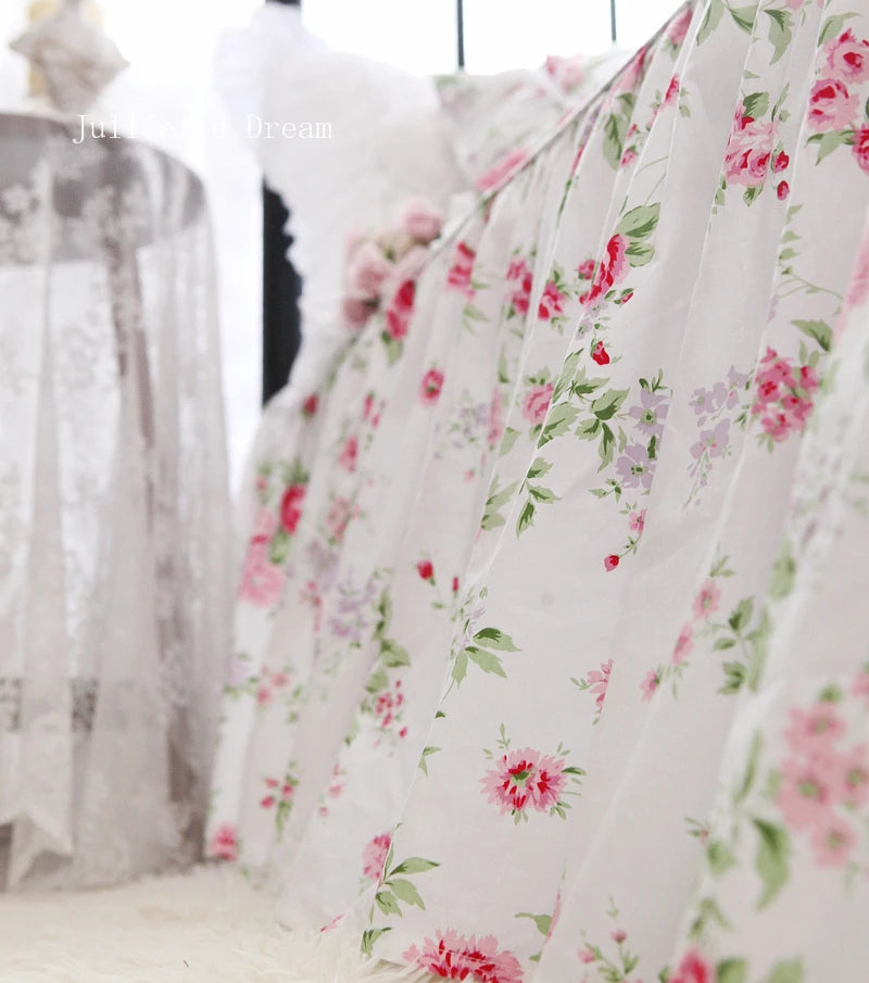 European Pastoral Style Rose Printed Bed Spread Garden