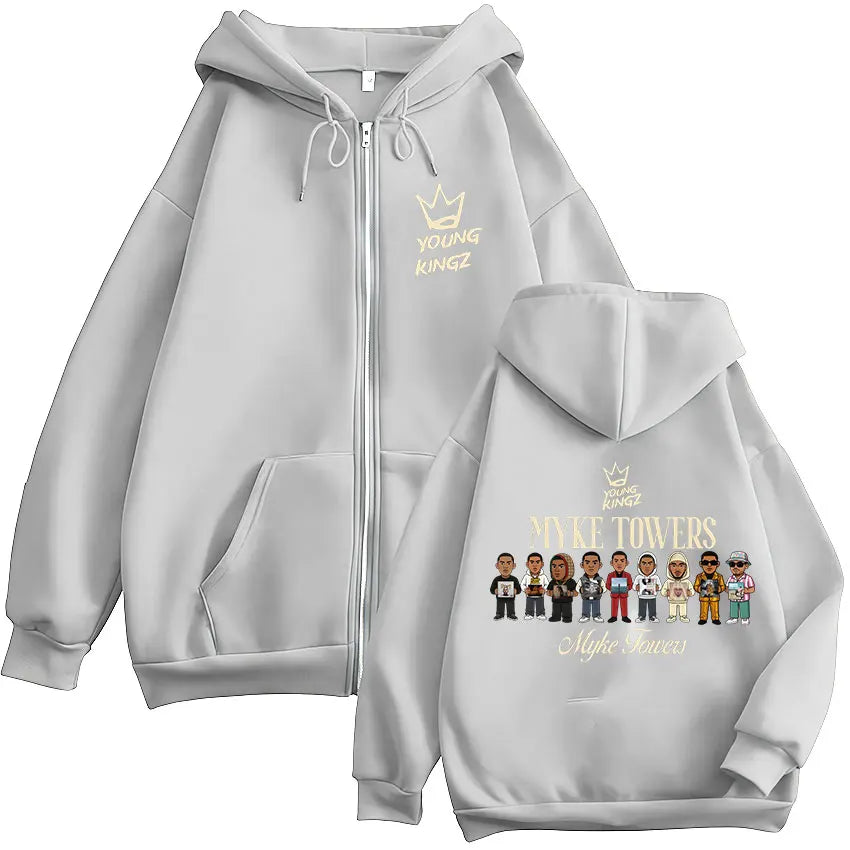 Rapper Myke Towers Album Cover Zipper Hoodies