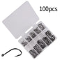 Fishing Hooks Set 100Pcs Box 10 Series