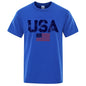 Vintage Usa Flag Street Print Male T Shirts Hip Hop Street