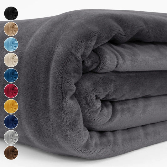 Fleece Throw Blanket for Couch Sofa Bed Soft Lightweight Flannel Microfiber