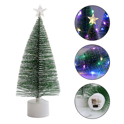 Mini Christmas Trees with LED Light Decor Tabletop Crafting DIY