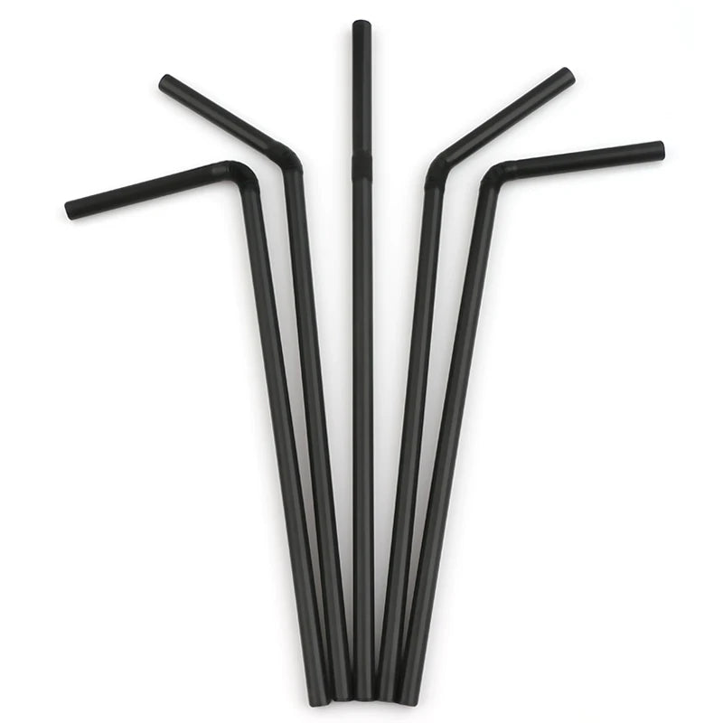 50-1000Pcs Drinking Straws Colorful & Black