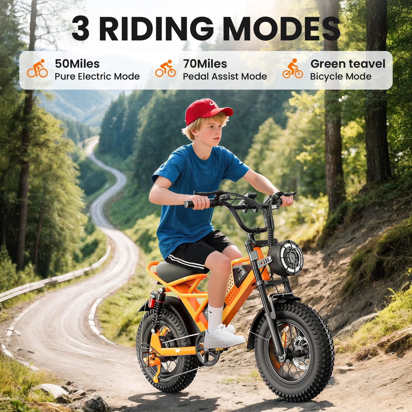 Spacewalk 750W Electric Bike for Adults,21.6MPH 70 Miles,48V 15.6Ah