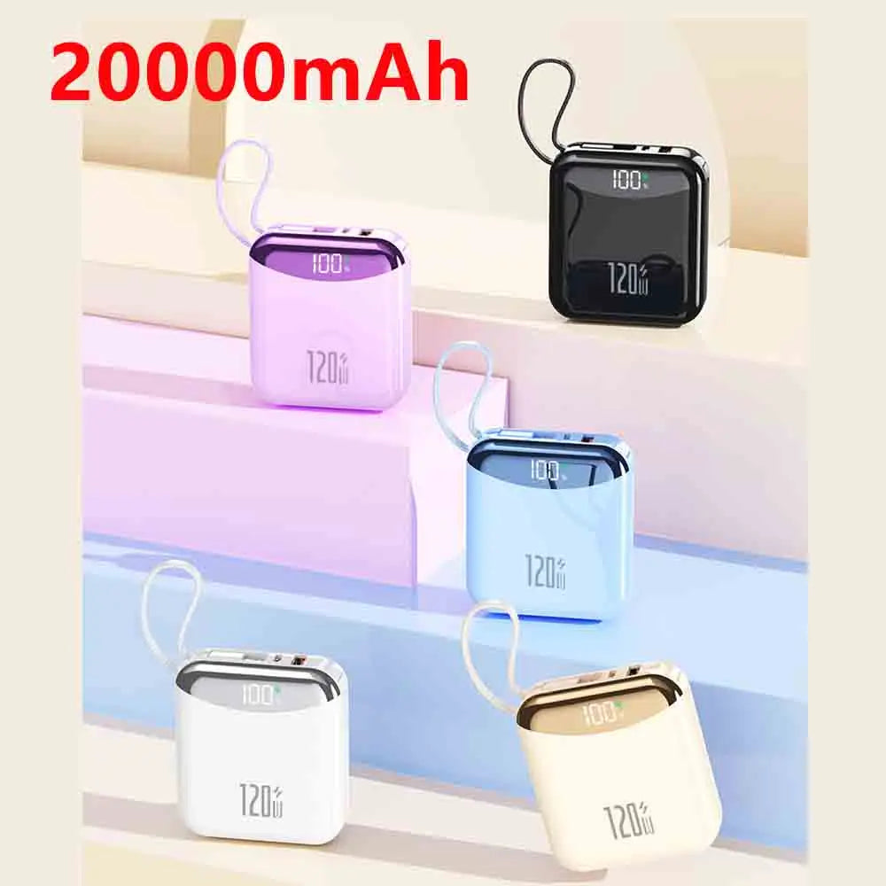 Mini Power Bank 120W Fast Charging Spare Battery Built