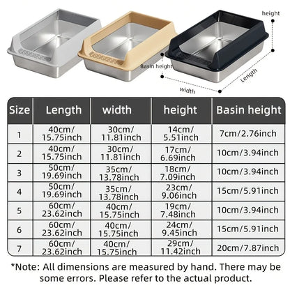 Stainless Steel Litter Box, Semi-enclosed Splash-proof And Leak-proof