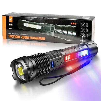 High-power Led Flashlight USB Rechargeable Torch with Display