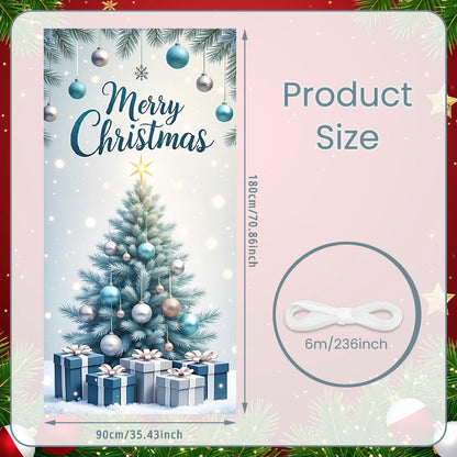 Christmas snowman Hanging Flag Door Banner